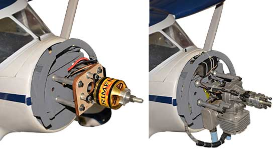 Phoenix Model STINSON 30-35cc/EP ARF - gas and electric power system mounting